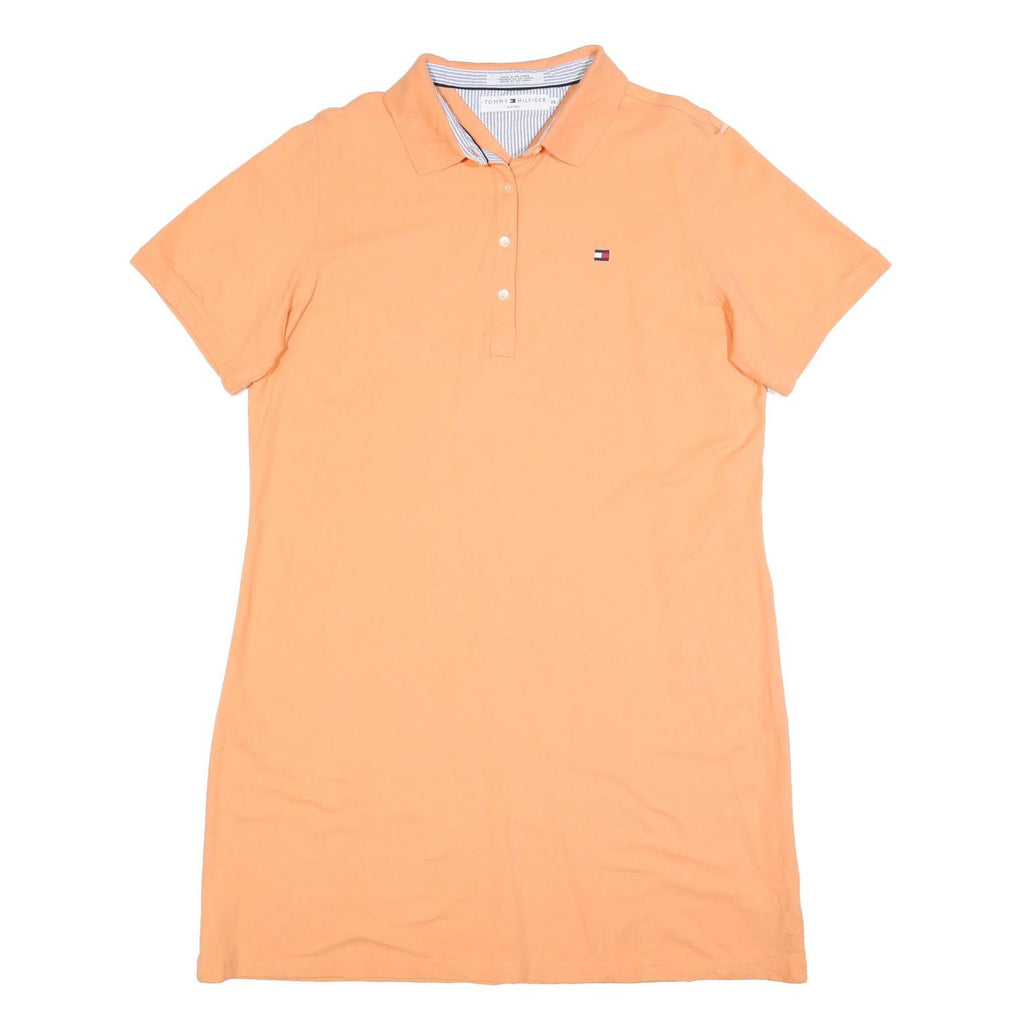 TOMMY HILFIGER Womens Orange Polo Cotton Dress Short Sleeve 2XL Casual Summer
