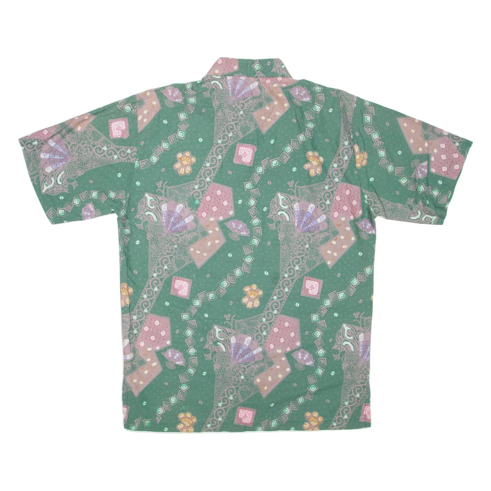 Mens Shirt Green Crazy Pattern M