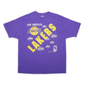 HANES Mens Purple Yellow Los Angeles Lakers Graphic T-Shirt XL Short Sleeve Crew
