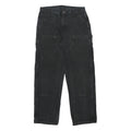 CARHARTT Mens Cotton Black Relaxed Straight Trousers W34 L32 Durable Workwear