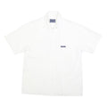 PACIFIC Mens White Cotton Blend Shirt L Casual Short Sleeve Front Pockets