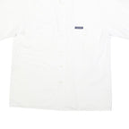 PACIFIC Mens White Cotton Blend Shirt L Casual Short Sleeve Front Pockets