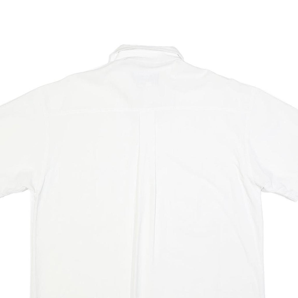 PACIFIC Mens White Cotton Blend Shirt L Casual Short Sleeve Front Pockets