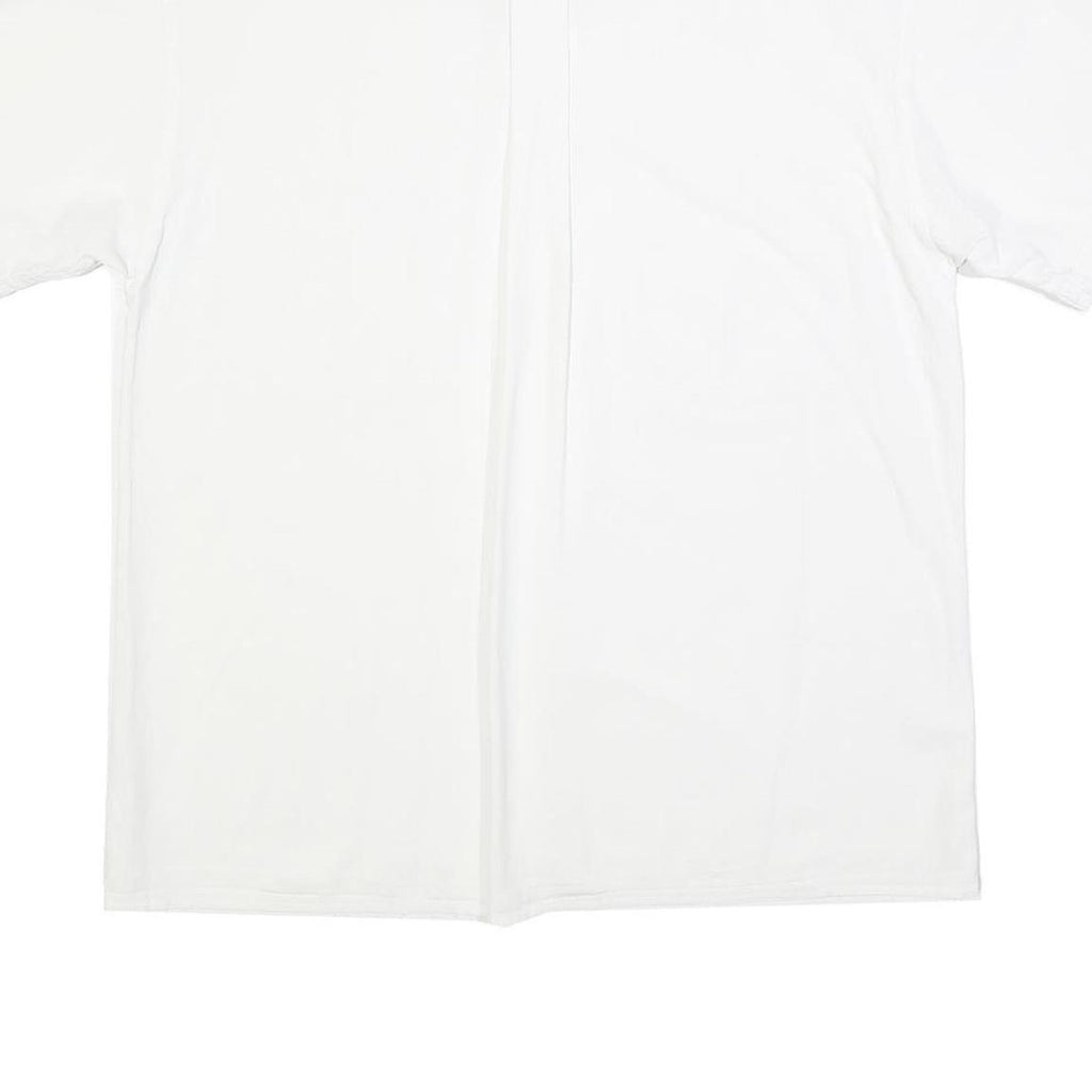 PACIFIC Mens White Cotton Blend Shirt L Casual Short Sleeve Front Pockets