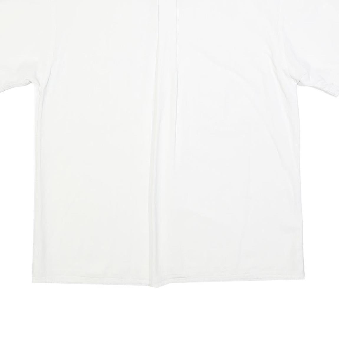 PACIFIC Mens White Cotton Blend Shirt L Casual Short Sleeve Front Pockets