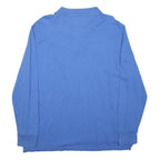 NAUTICA Mens Blue Long Sleeve Plain XL Cotton Blend Polo Shirt Classic Style