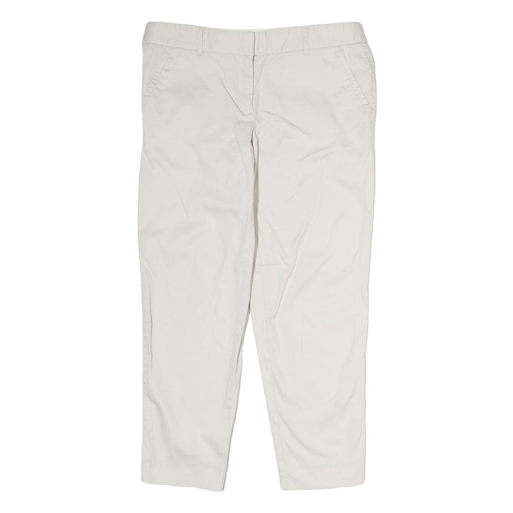 J. CREW Womens White Regular Fit Straight Leg Cotton Blend Trousers W32 L25