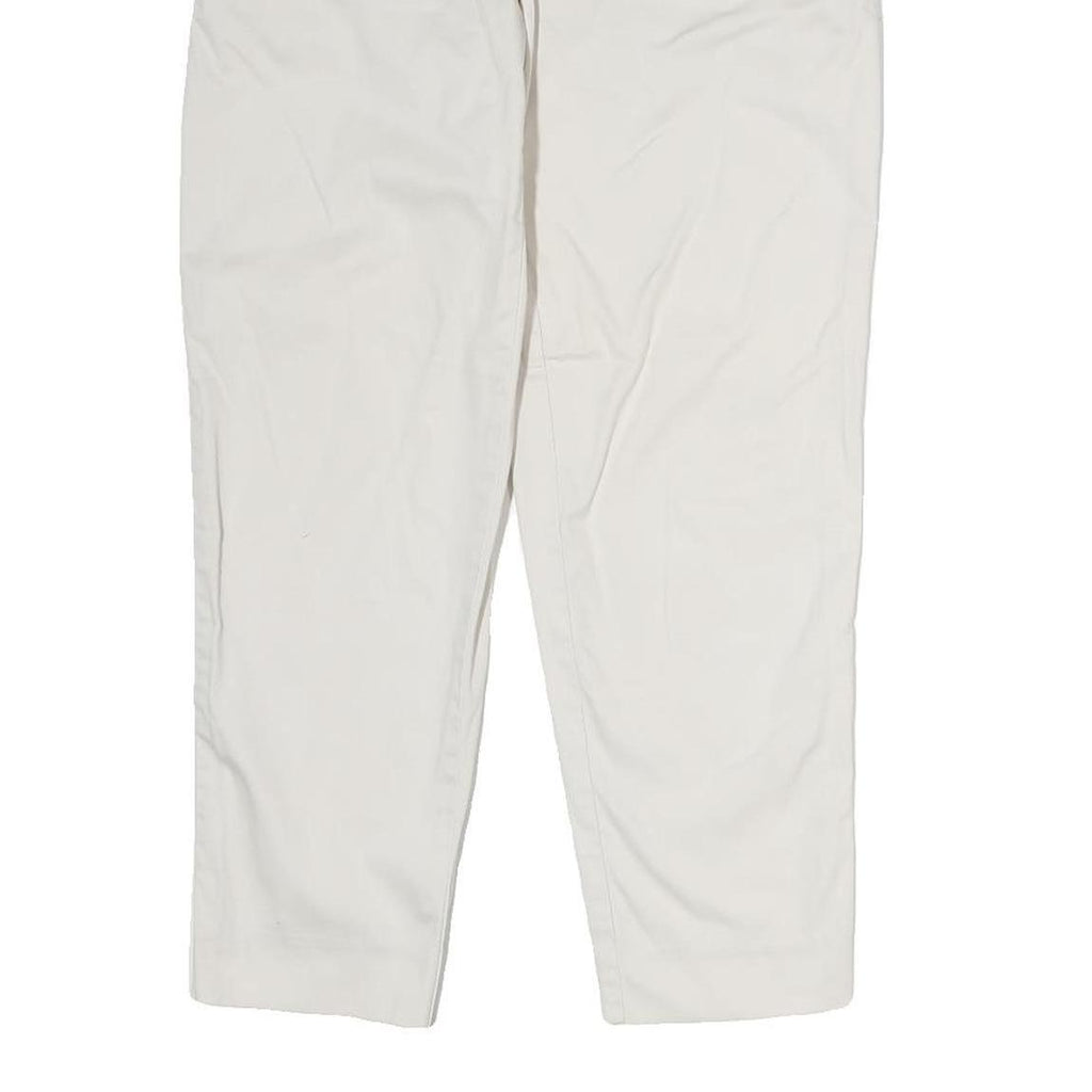 J. CREW Womens White Regular Fit Straight Leg Cotton Blend Trousers W32 L25