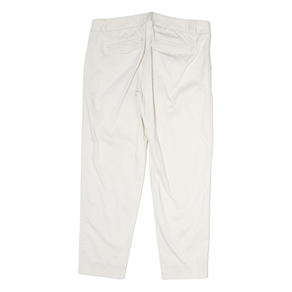 J. CREW Womens White Regular Fit Straight Leg Cotton Blend Trousers W32 L25