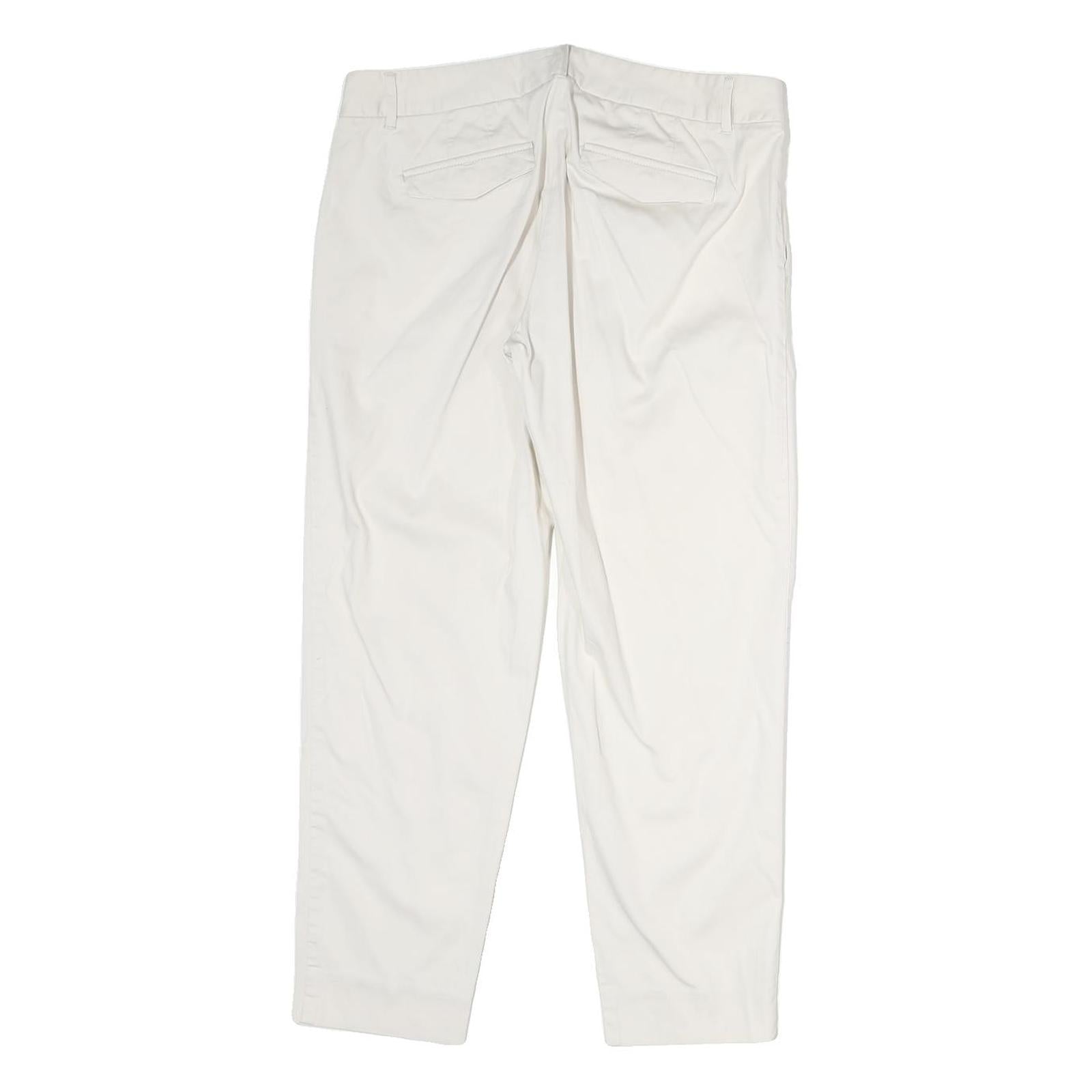 J. CREW Womens White Regular Fit Straight Leg Cotton Blend Trousers W32 L25