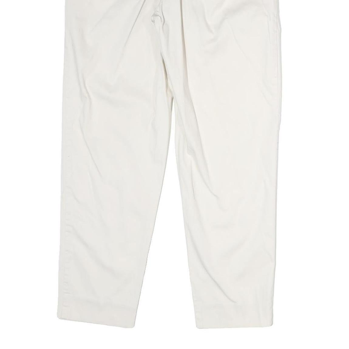 J. CREW Womens White Regular Fit Straight Leg Cotton Blend Trousers W32 L25