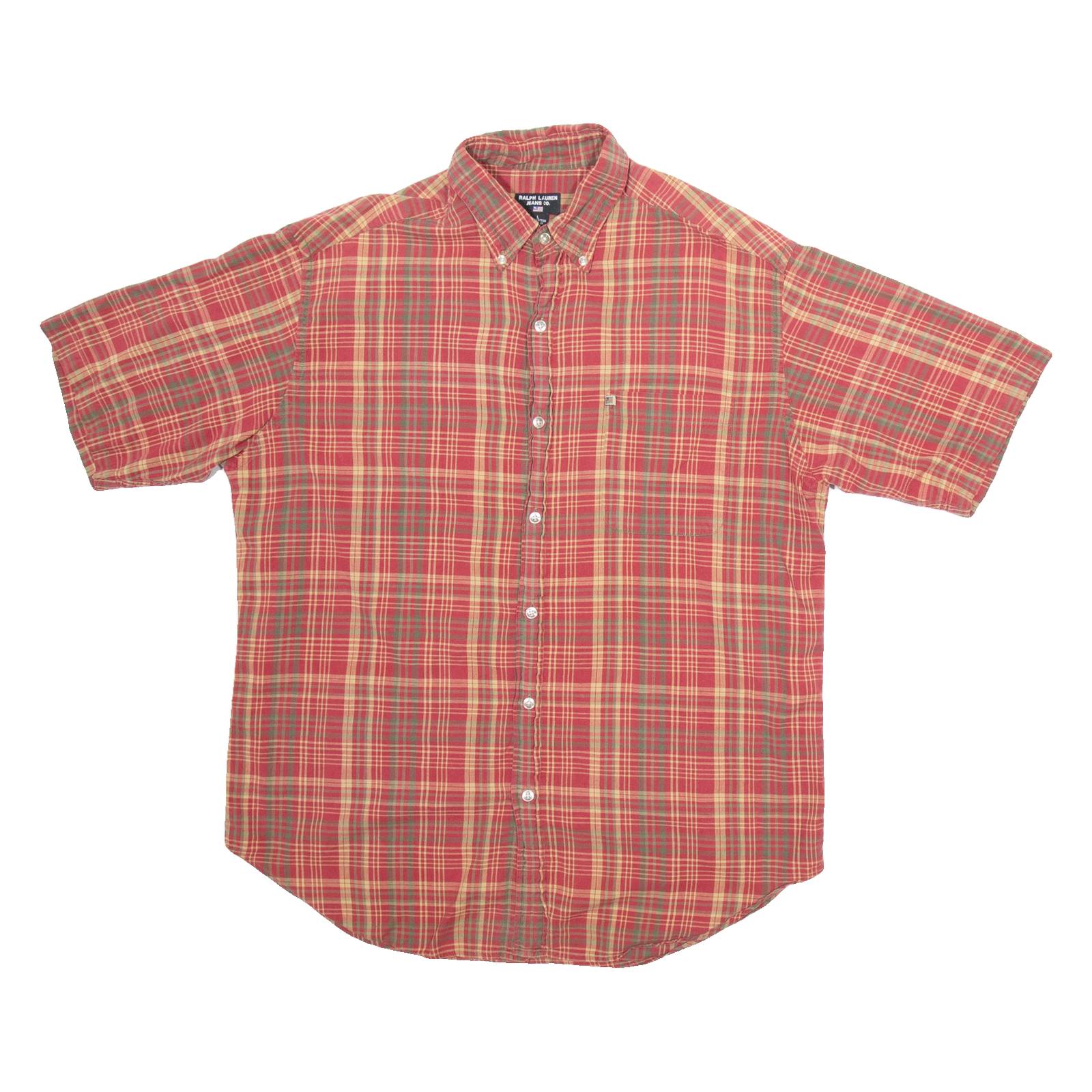 RALPH LAUREN Mens Shirt Red Check L