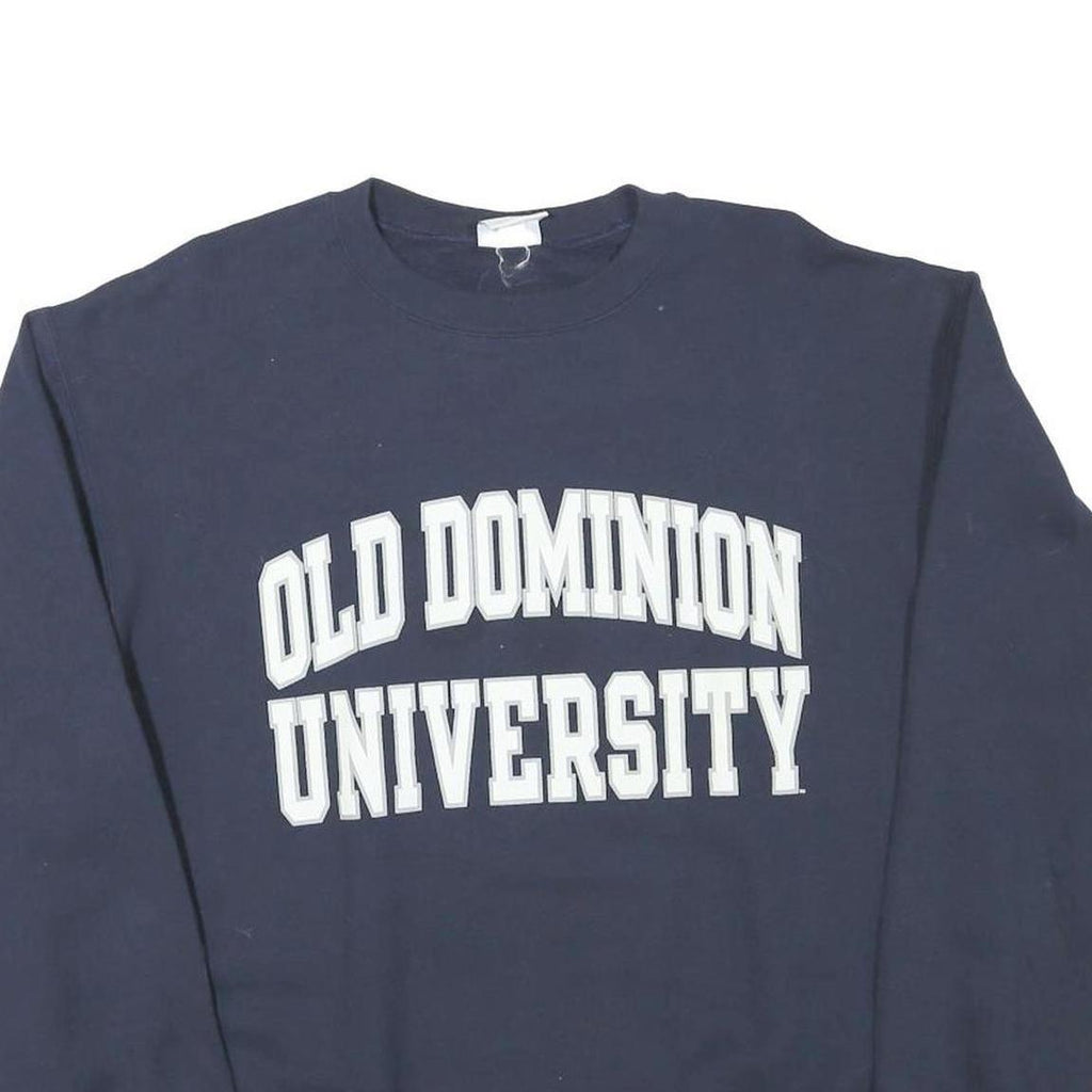 CHAMPION Mens Navy Blue Old Dominion University Crew Neck L Sweatshirt