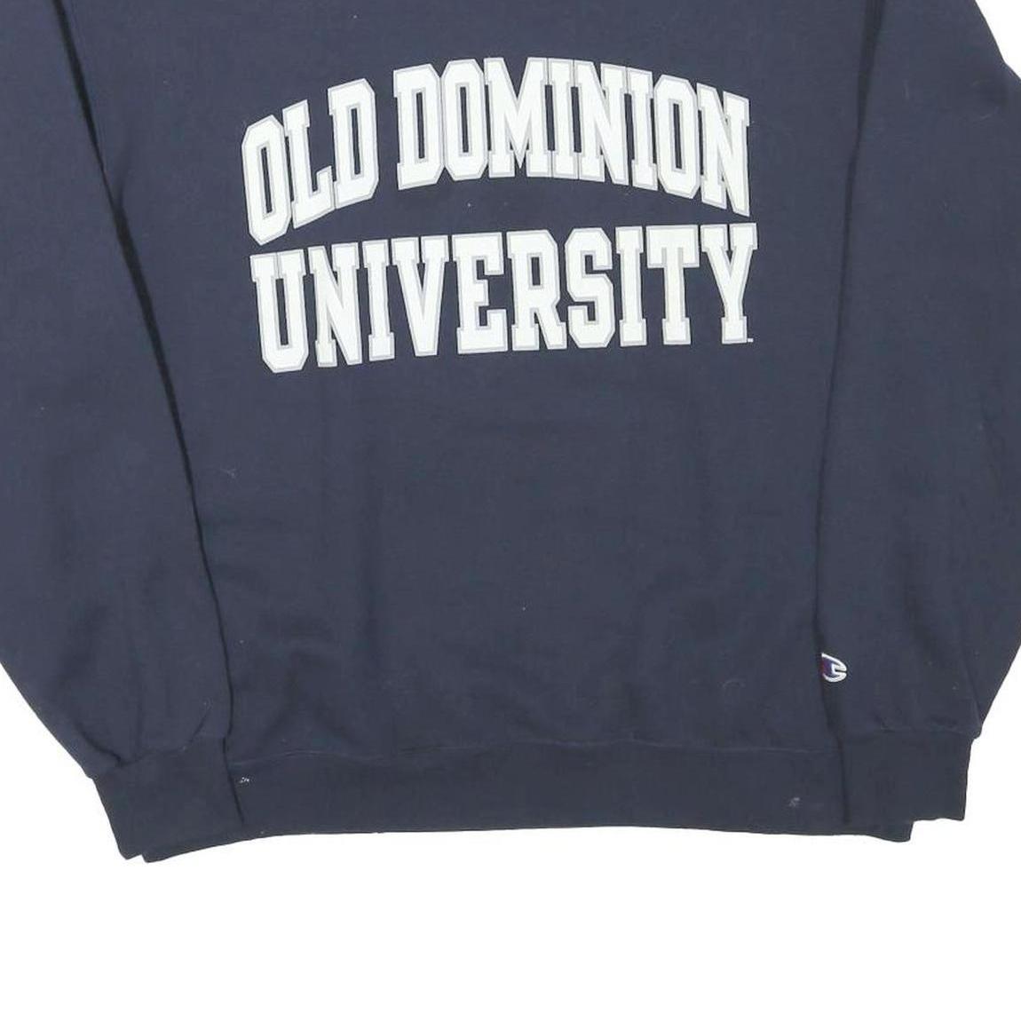 CHAMPION Mens Navy Blue Old Dominion University Crew Neck L Sweatshirt