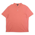 CALVIN KLEIN Mens Coral Pink Short Sleeve Plain XL Cotton Blend Polo Shirt