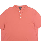 CALVIN KLEIN Mens Coral Pink Short Sleeve Plain XL Cotton Blend Polo Shirt