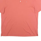 CALVIN KLEIN Mens Coral Pink Short Sleeve Plain XL Cotton Blend Polo Shirt
