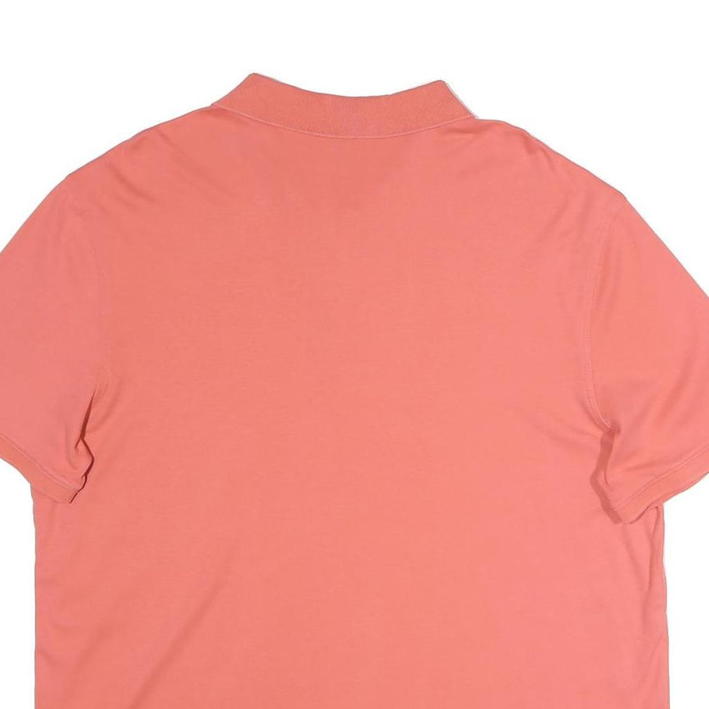 CALVIN KLEIN Mens Coral Pink Short Sleeve Plain XL Cotton Blend Polo Shirt