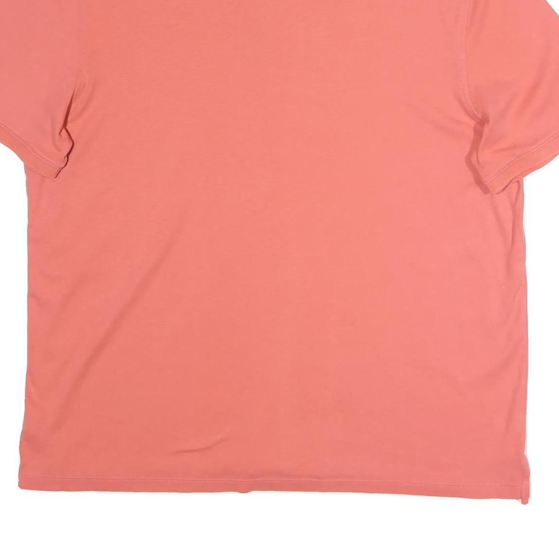 CALVIN KLEIN Mens Coral Pink Short Sleeve Plain XL Cotton Blend Polo Shirt