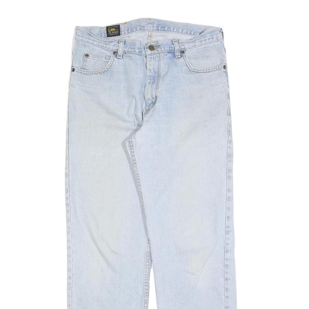 LEE Womens Jeans Blue Regular Straight Denim Light W32 L32 Zip Closure