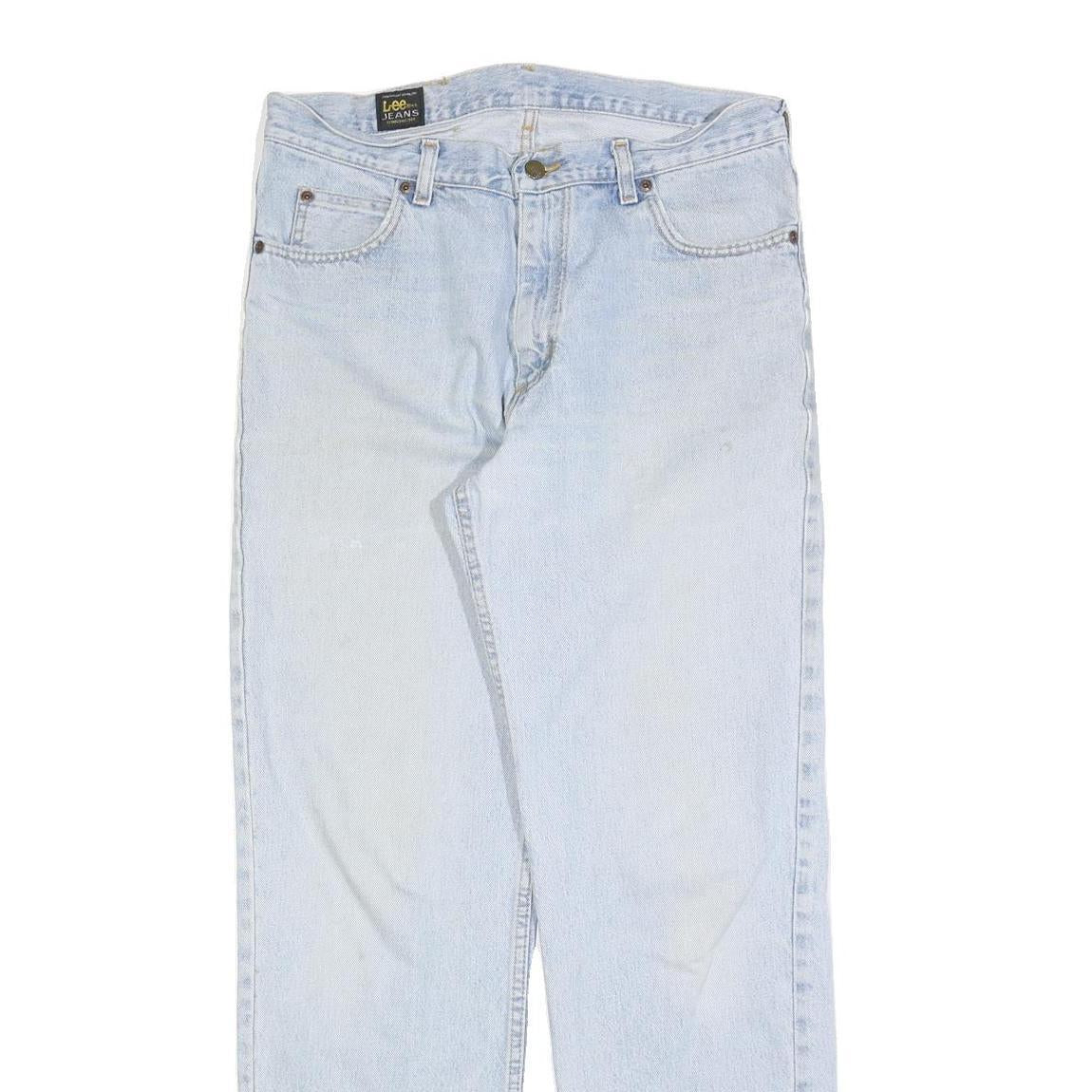 LEE Womens Jeans Blue Regular Straight Denim Light W32 L32 Zip Closure