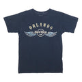 HARD ROCK CAFE Mens Navy Blue Graphic T-Shirt S Short Sleeve Crew Neck Rock