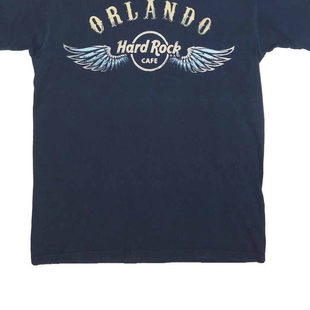 HARD ROCK CAFE Mens Navy Blue Graphic T-Shirt S Short Sleeve Crew Neck Rock