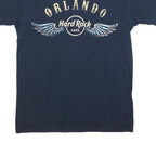 HARD ROCK CAFE Mens Navy Blue Graphic T-Shirt S Short Sleeve Crew Neck Rock