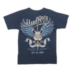 HARD ROCK CAFE Mens Navy Blue Graphic T-Shirt S Short Sleeve Crew Neck Rock