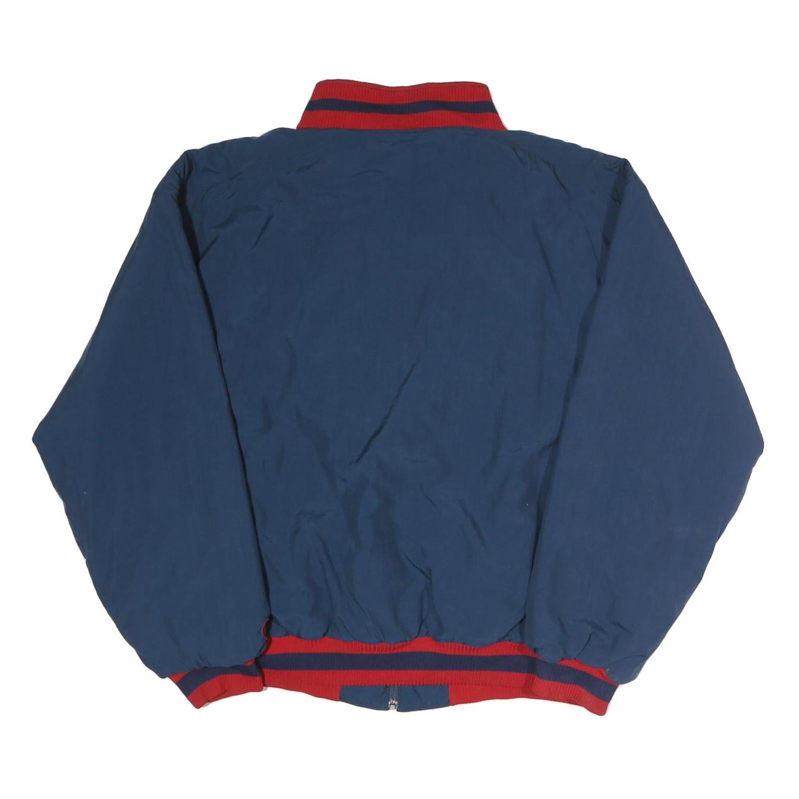 TAG Mens Navy & Red Baseball Embroidered Zip Jacket L Polyester Casual