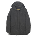 WOOLRICH Womens Black Outdoor Jacket S Synthetic Microfibre Hooded Zip Long