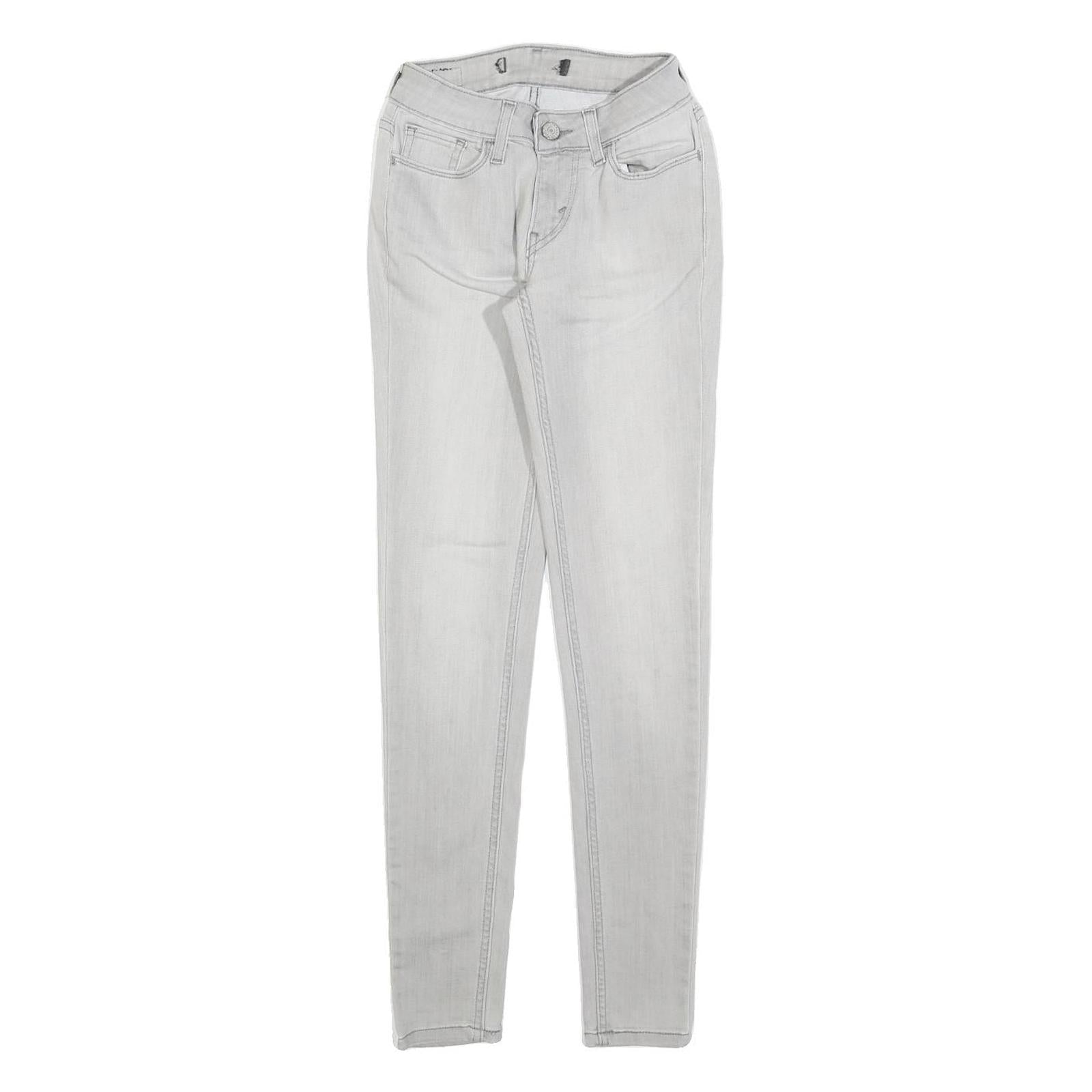 LEVI'S Womens Jeans White Slim Skinny Denim Light W24 L30 Cotton Blend Zip