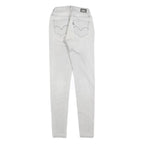 LEVI'S Womens Jeans White Slim Skinny Denim Light W24 L30 Cotton Blend Zip
