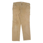 DICKIES Womens Jeans Beige Relaxed Straight Denim Medium W34 L32 Workwear