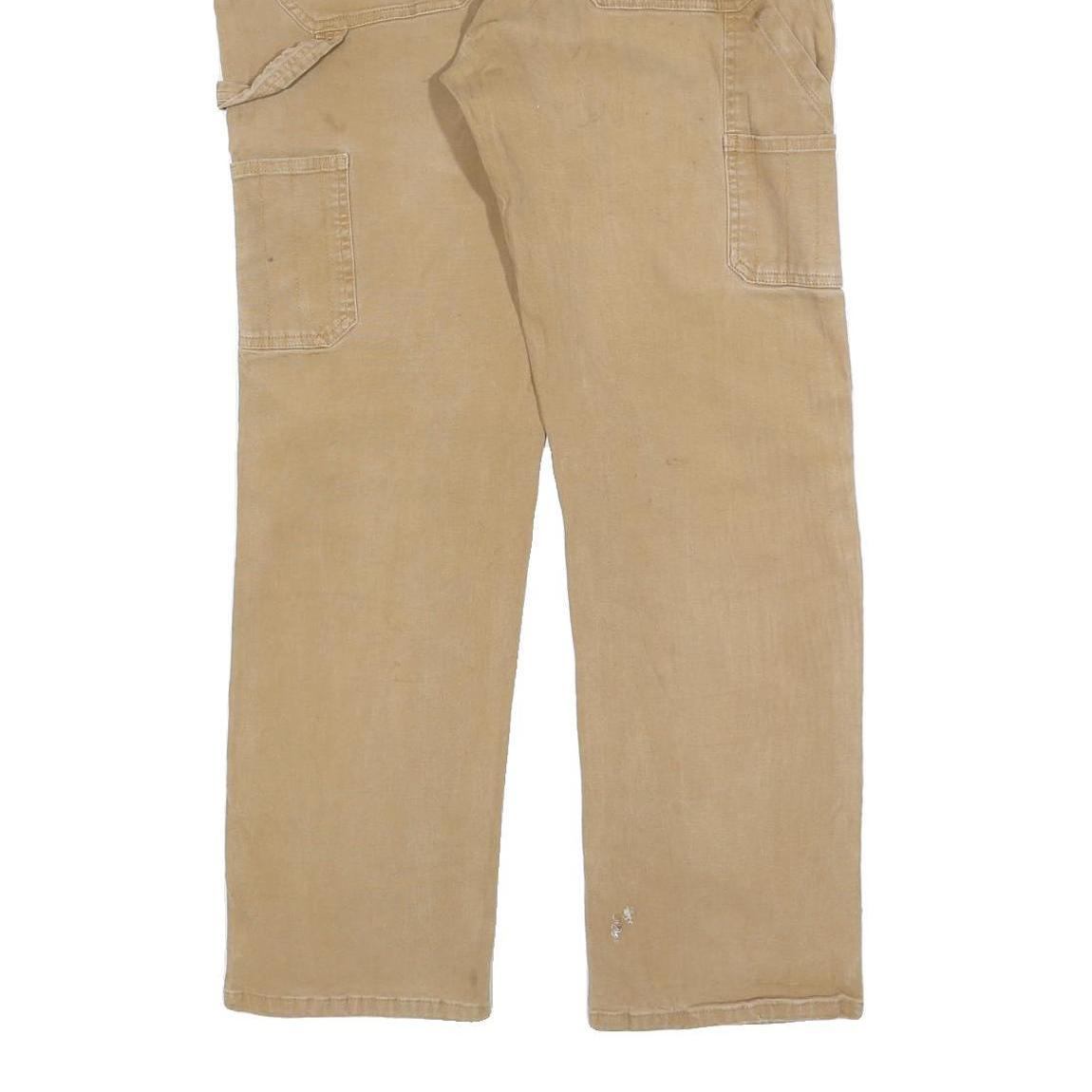 DICKIES Womens Jeans Beige Relaxed Straight Denim Medium W34 L32 Workwear