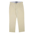 TOMMY HILFIGER Mens Cotton Blend Beige Regular Fit Straight Trousers W32 L30