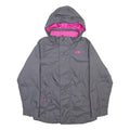 THE NORTH FACE Girls Grey & Pink Outdoor Jacket L Nylon Zip Hooded