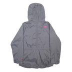 THE NORTH FACE Girls Grey & Pink Outdoor Jacket L Nylon Zip Hooded