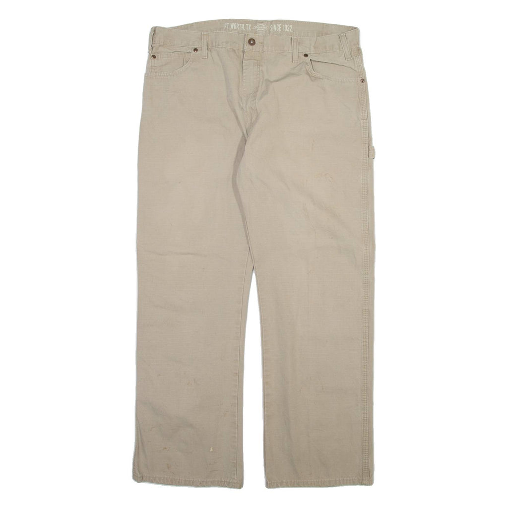 DICKIES Carpenter Mens Trousers Beige Relaxed Straight W36 L30