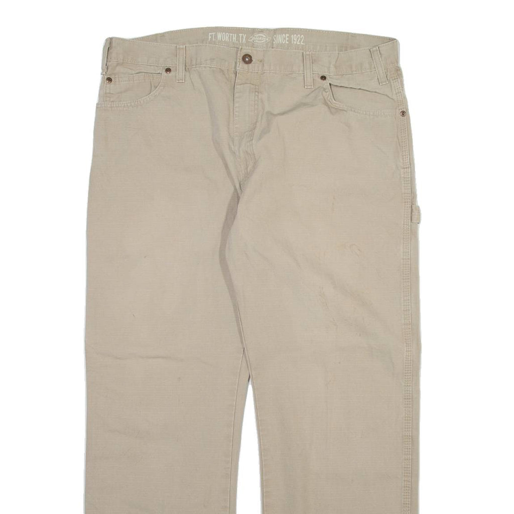 DICKIES Carpenter Mens Trousers Beige Relaxed Straight W36 L30