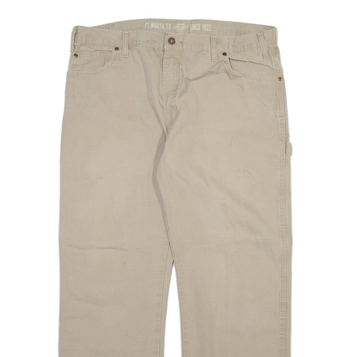 DICKIES Carpenter Mens Trousers Beige Relaxed Straight W36 L30