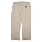 DICKIES Carpenter Mens Trousers Beige Relaxed Straight W36 L30