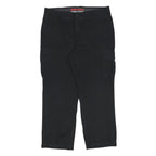 DICKIES Mens Cotton Blend Black Regular Straight Trousers W36 L28 Workwear Zip