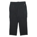 DICKIES Mens Cotton Blend Black Regular Straight Trousers W36 L28 Workwear Zip