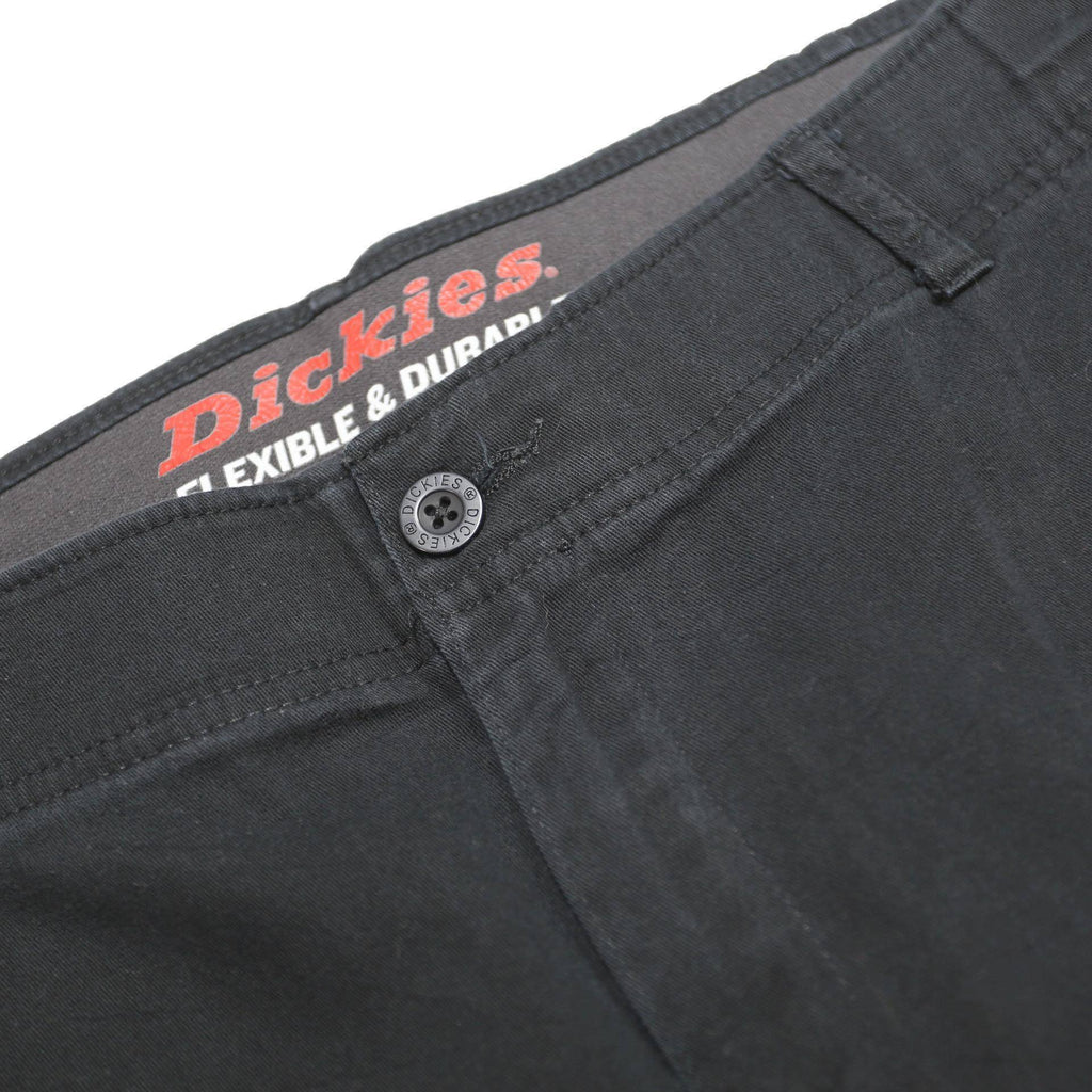 DICKIES Mens Cotton Blend Black Regular Straight Trousers W36 L28 Workwear Zip