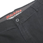 DICKIES Mens Cotton Blend Black Regular Straight Trousers W36 L28 Workwear Zip