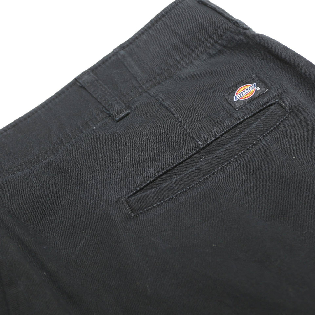DICKIES Mens Cotton Blend Black Regular Straight Trousers W36 L28 Workwear Zip
