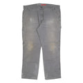 DICKIES Mens Regular Fit Grey Cotton Blend Denim Jeans W40 L30 Workwear Zip