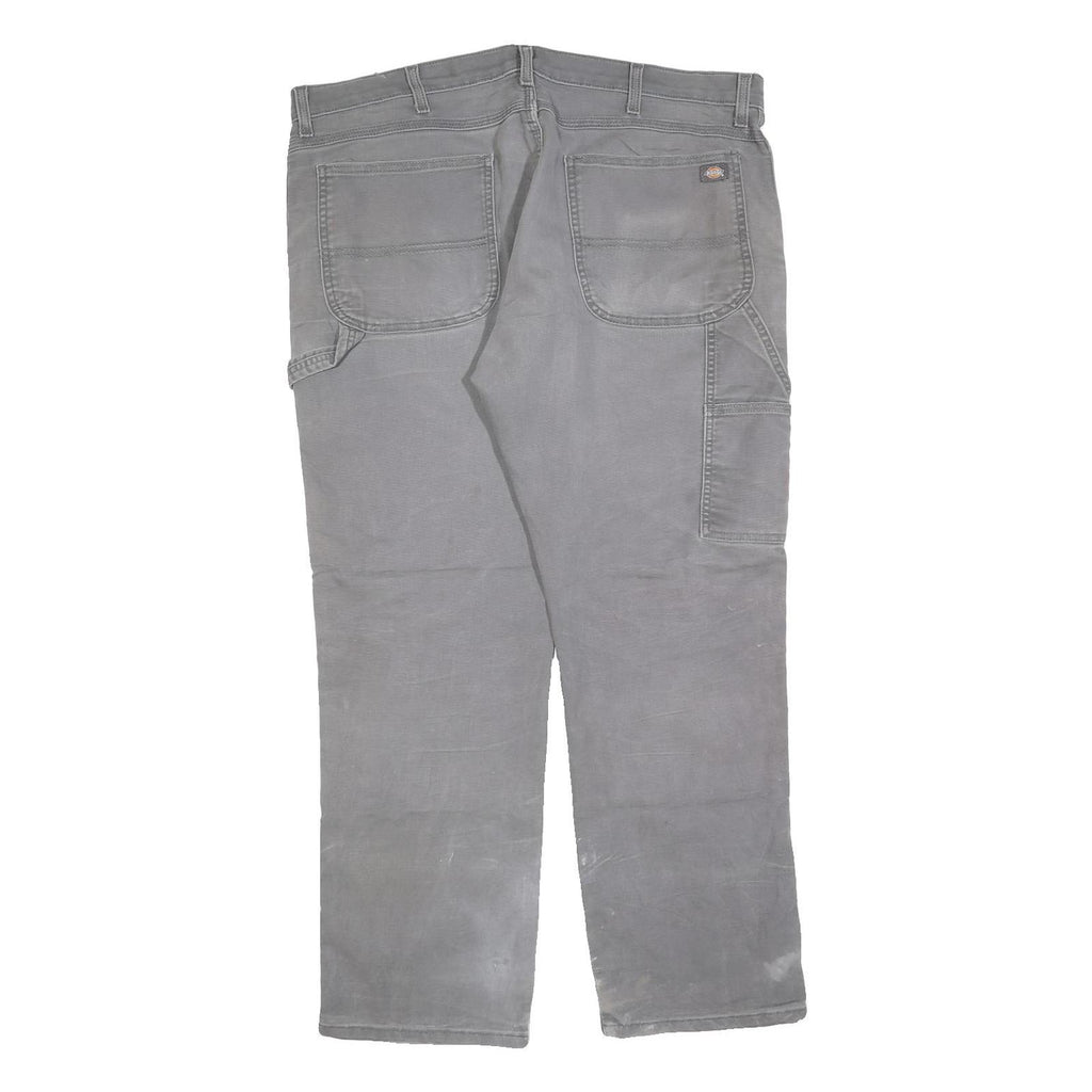 DICKIES Mens Regular Fit Grey Cotton Blend Denim Jeans W40 L30 Workwear Zip