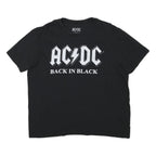 ACDC Mens Black Back In Black Graphic T-Shirt L Short Sleeve Crew Neck Band